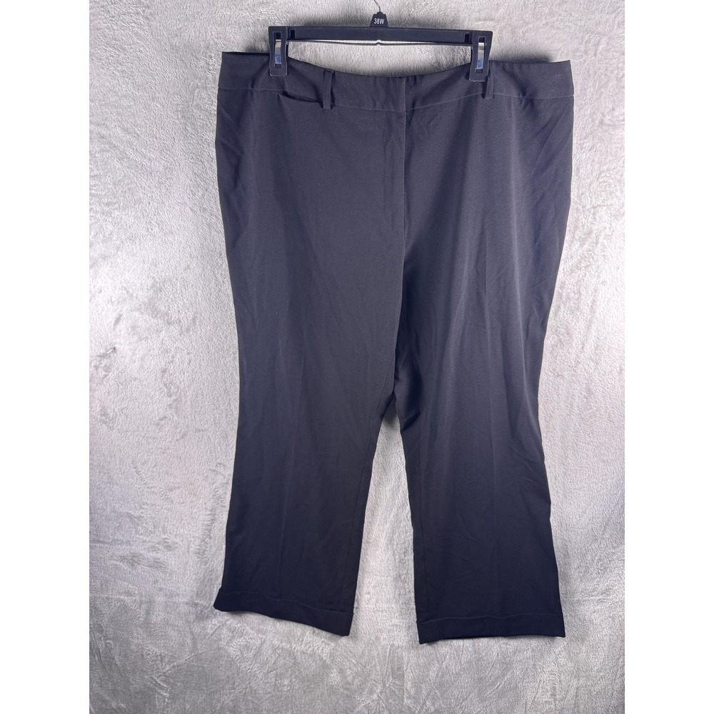 Worthington Pants Womens 20W Black Classic Fit Twill Stretch Dress Work Office